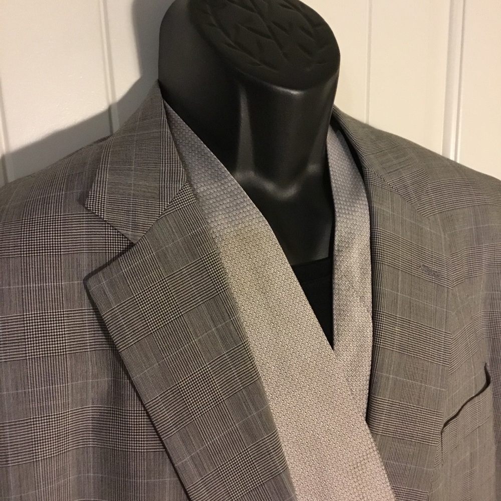 Brooks Brothers Blazer Sports Coat Gray Plaid 50R